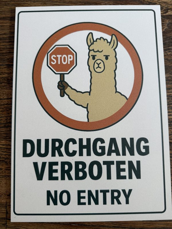 Alu Dibond Schild "Durchgang verboten"